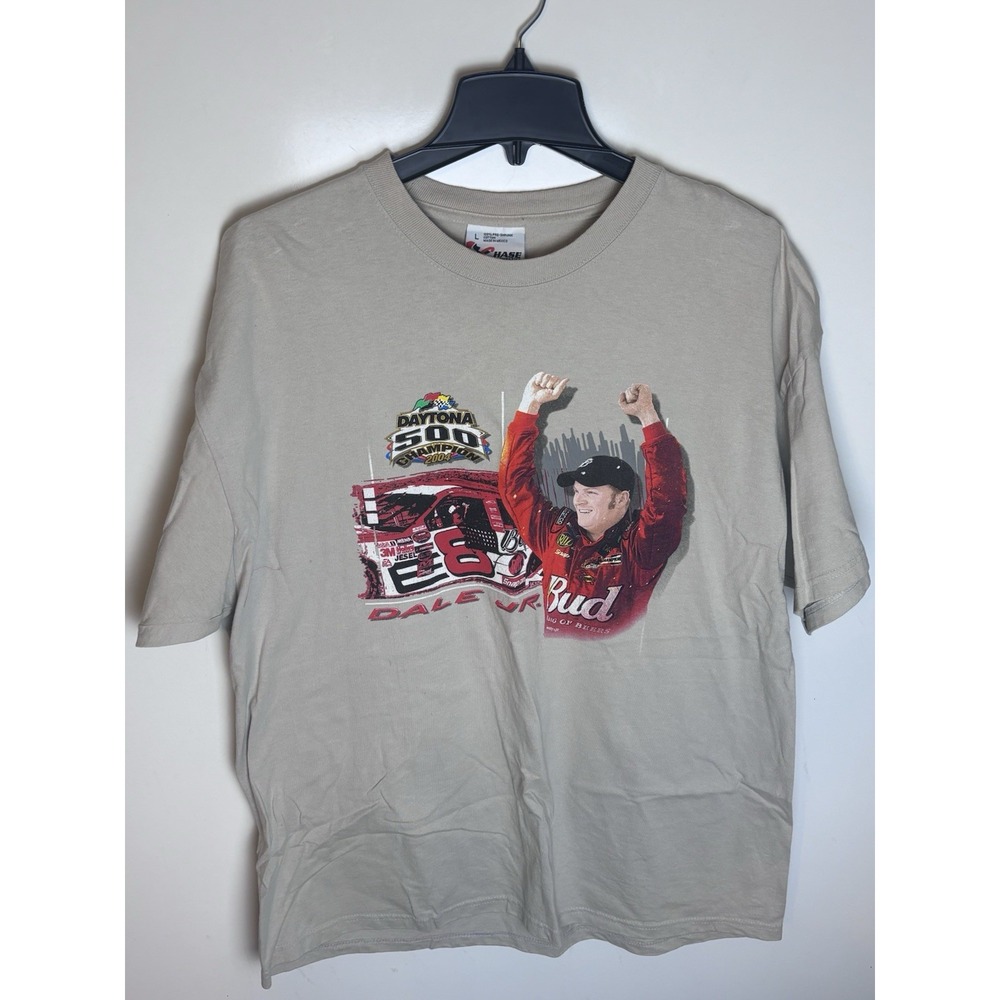 Vintage 2004 Dale Earnhardt Jr Daytona 500 Champion Budweiser T Shirt Size LG